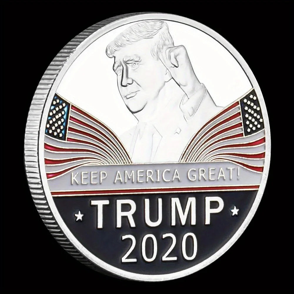 1 Piece 45th President of United States Donald J. Trump Collectible Silvery Plated Souvenir Keep America GreatCommemorative Coin