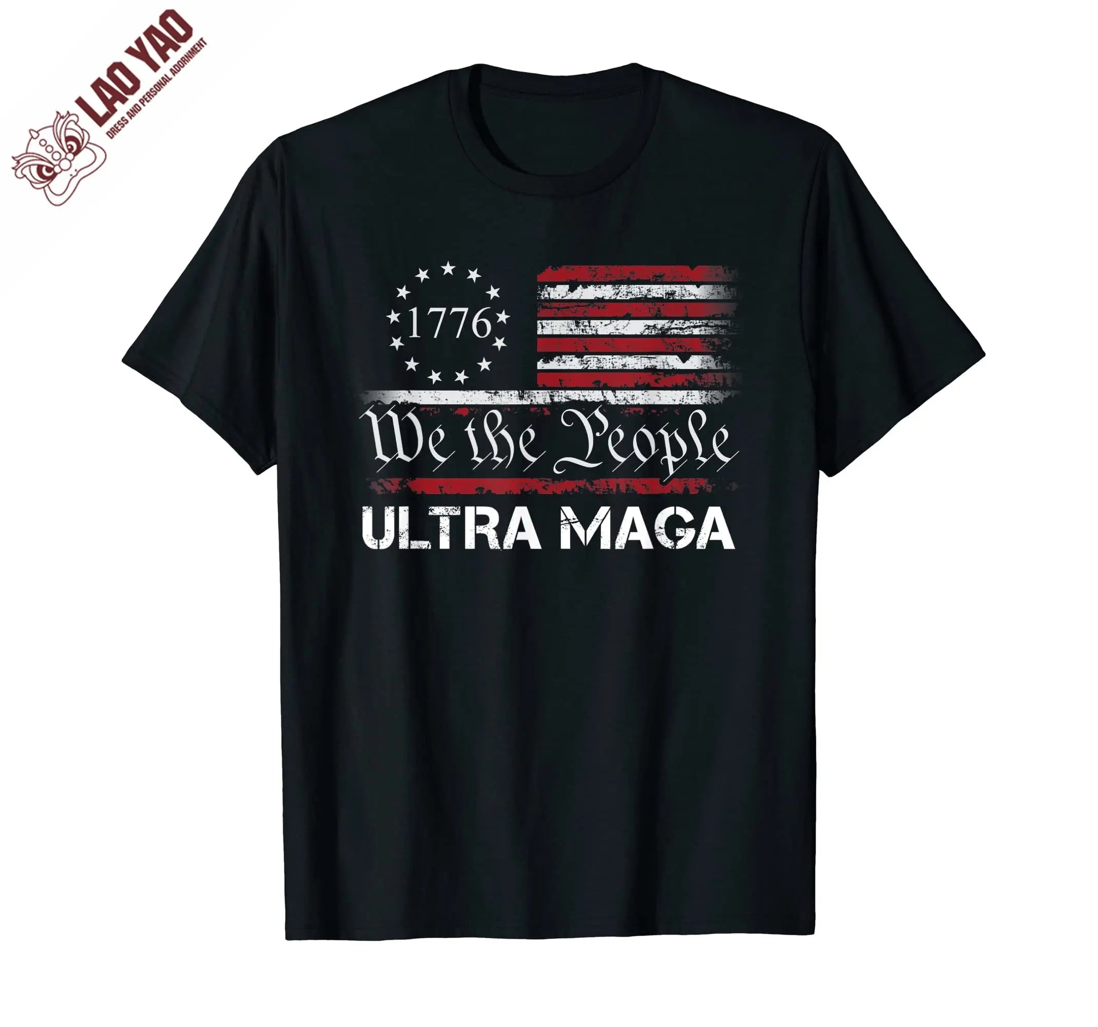 Proud Anti Biden US Flag Pro Trump 2024 Election T-shirt for Men Women