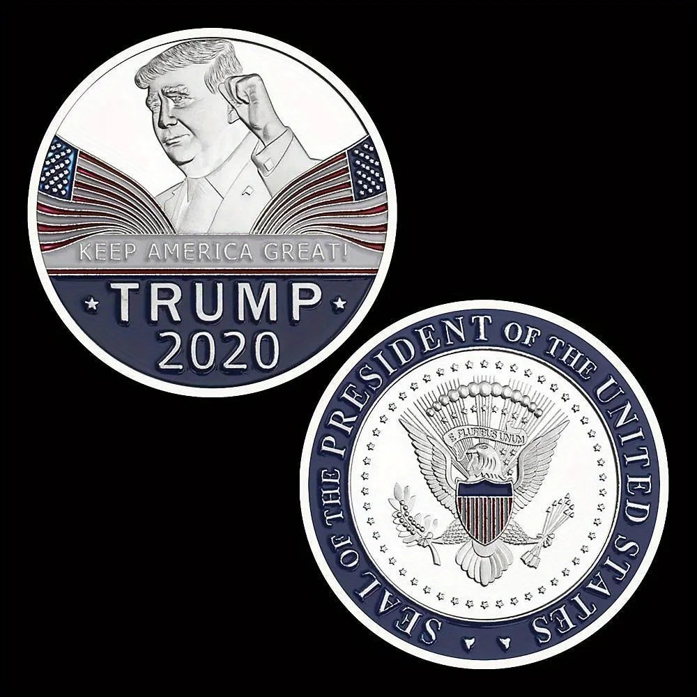 1 Piece 45th President of United States Donald J. Trump Collectible Silvery Plated Souvenir Keep America GreatCommemorative Coin