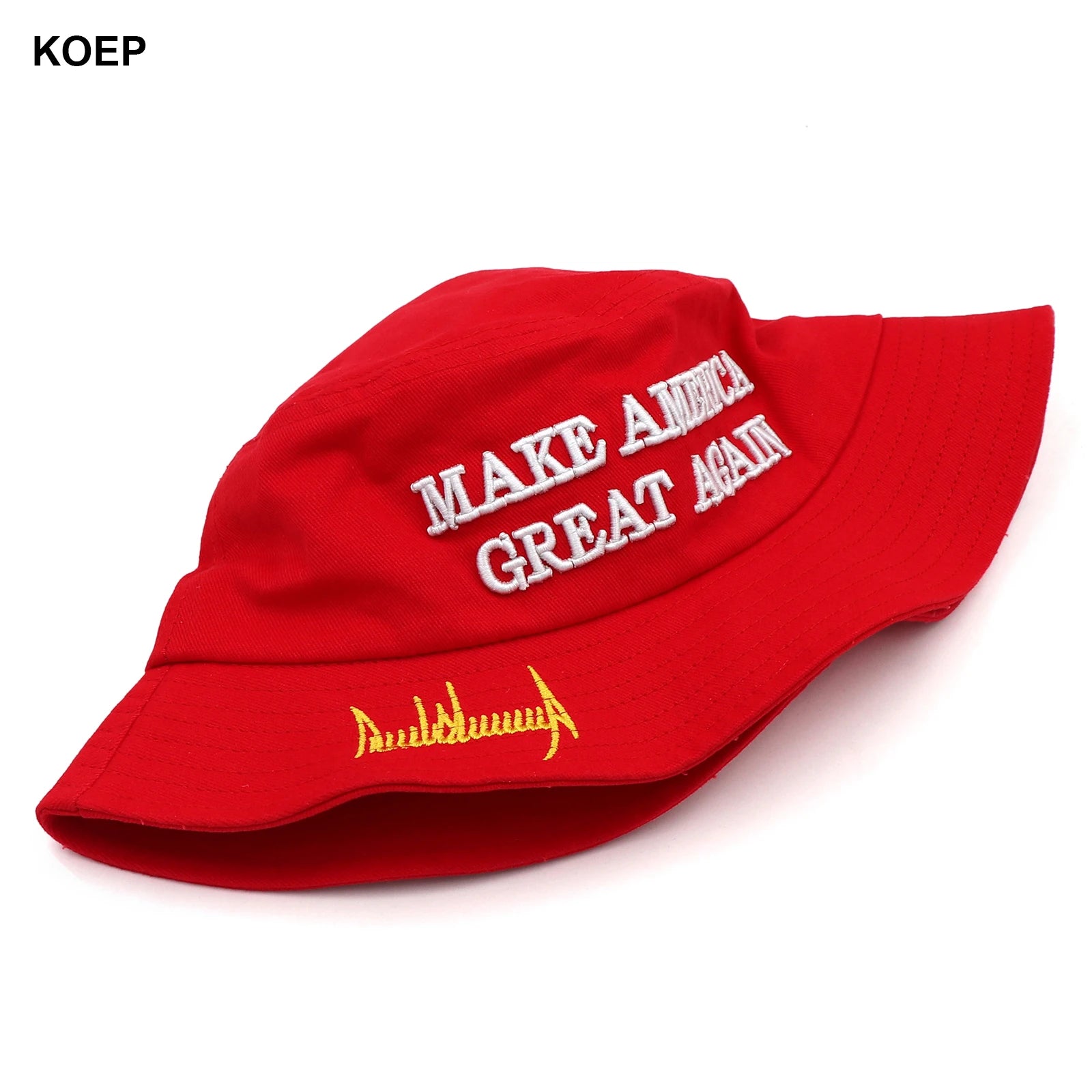 MAGA Red Bucket Hat Trump 2024 Flag Cap